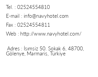 Navy Hotel Imeler iletiim bilgileri